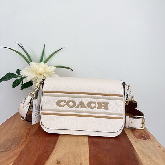 Bundle NWT Coach Logan Messenger and Corner zip Wristlet‎ With Coach Stripe - Picture 3 of 14